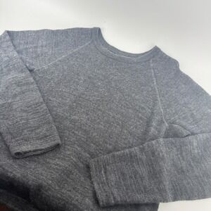 Paka Men Royal Alpaca Blend Crewneck Sweater Charcoal Grey Handmade Large